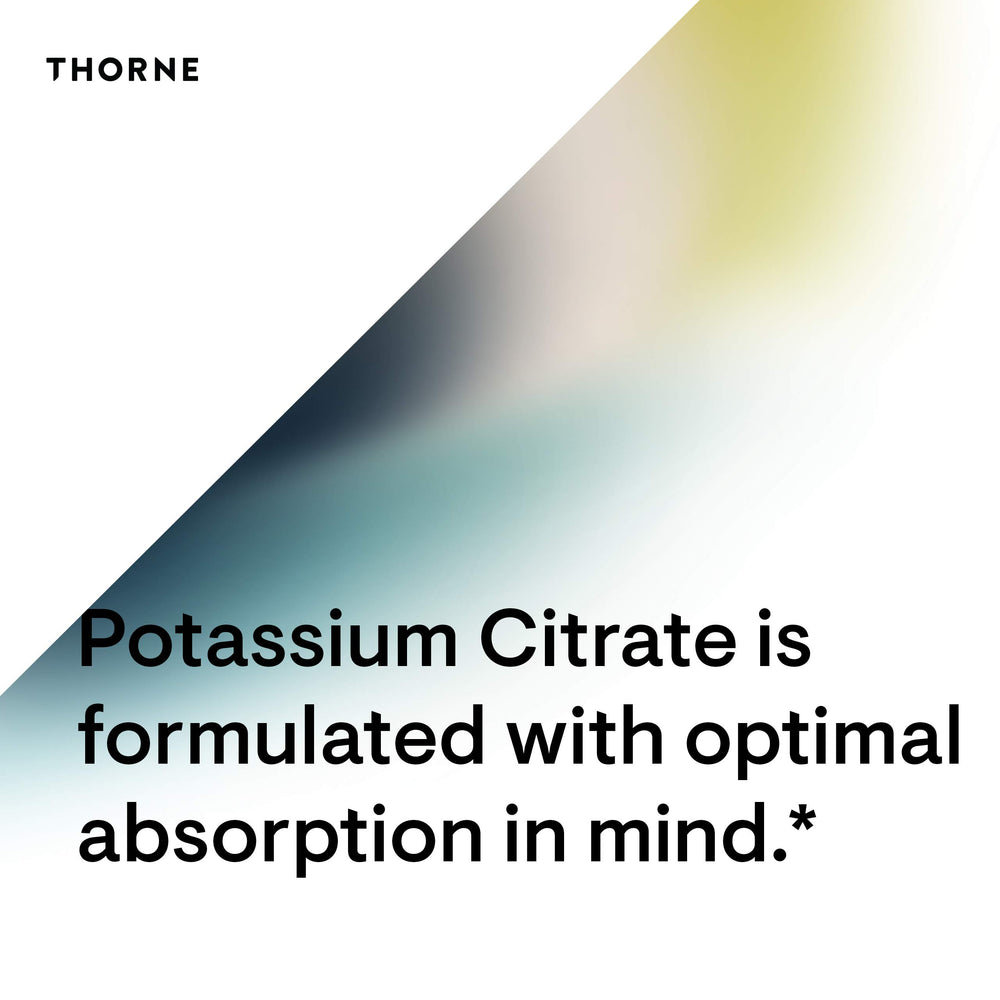Packaging with '3rd Party Contents Certified' claim on THORNE Potassium Citrate