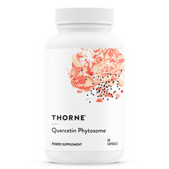 THORNE Quercetin Phytosome bottle label highlighting immune health and seasonal allergy relief