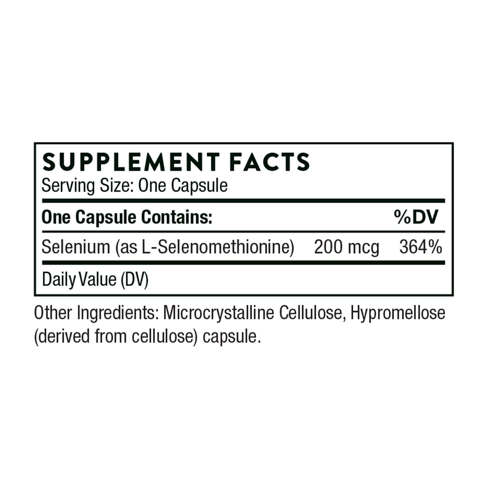 Thorne Selenium packaging and bottle