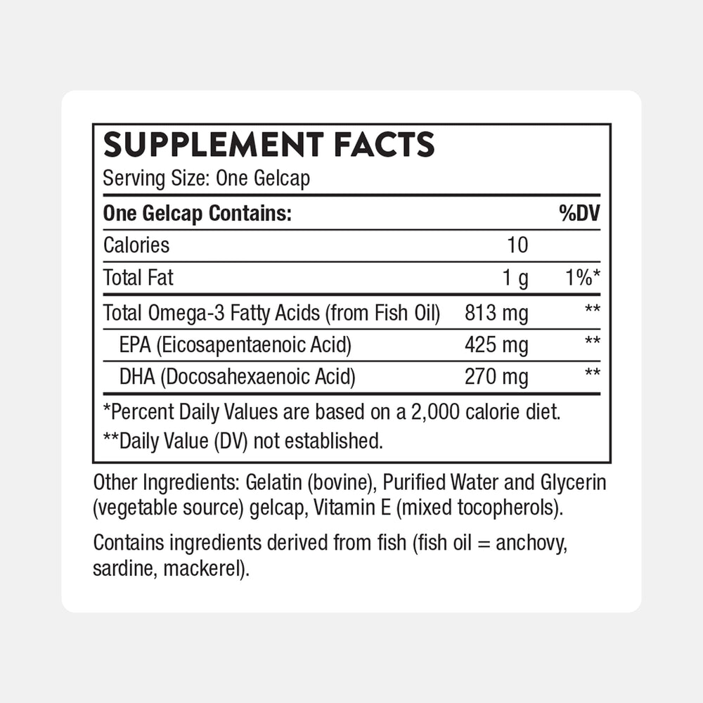 Close-up of omega-3 fish oil softgels