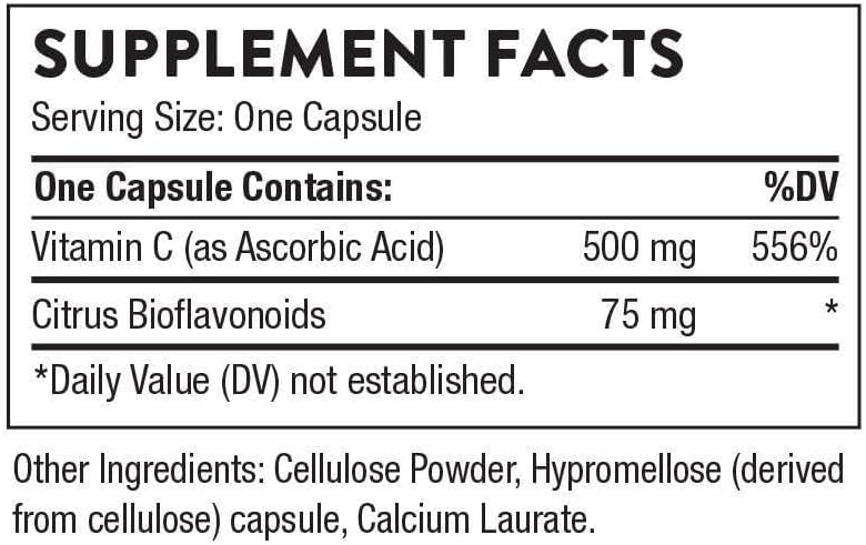 Close-up of Vitamin C capsule showing citrus bioflavonoids
