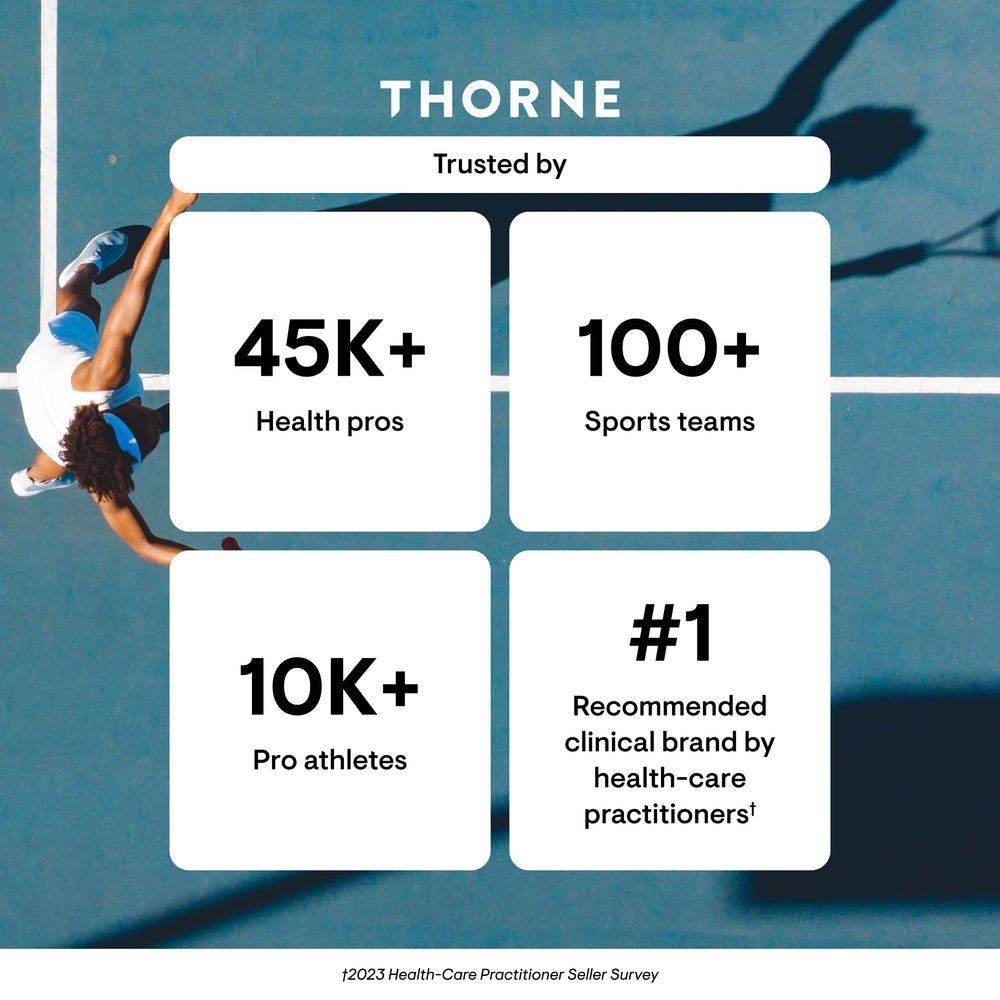 Athlete holding Thorne Vitamin D-5000 bottle for sport nutrition