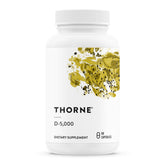THORNE Vitamin D-5000 bottle and 60 servings label