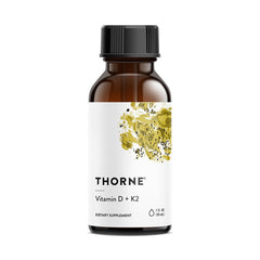 Thorne Vitamin D + K2 Liquid bottle with metered dispenser