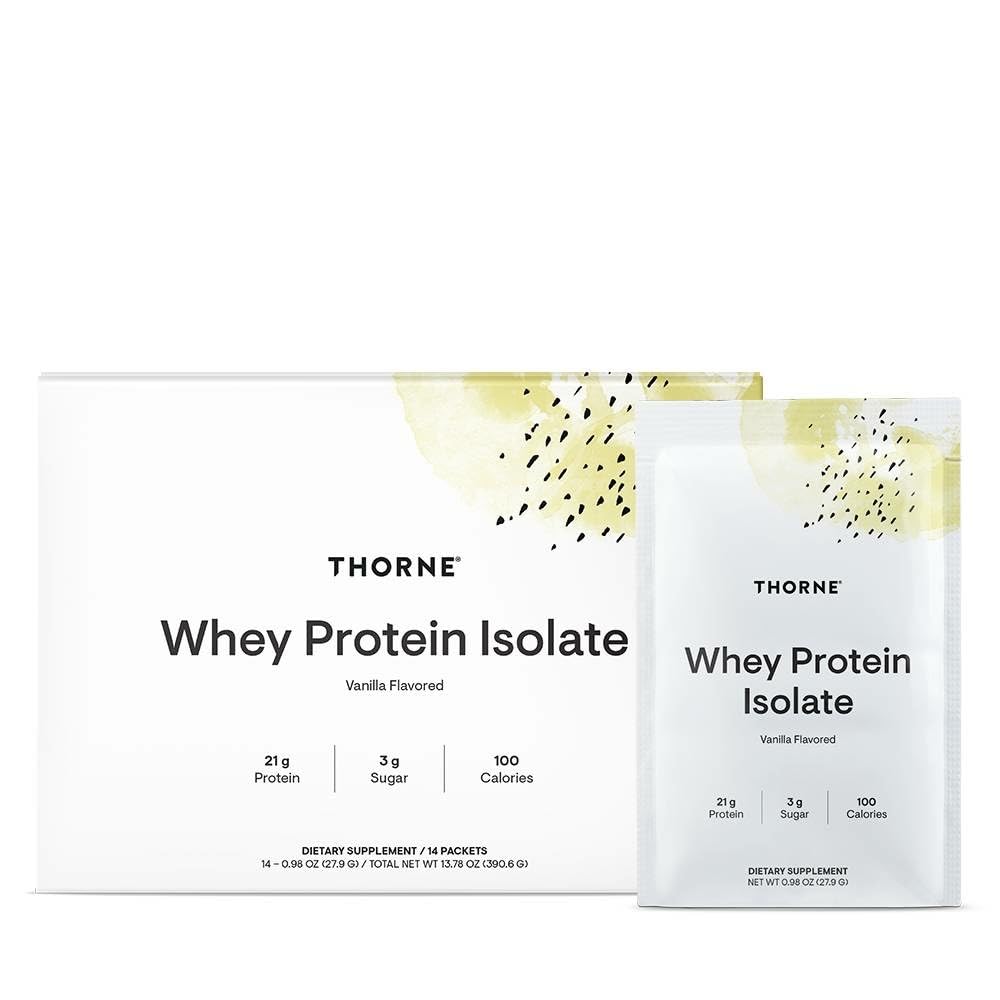 Thorne Whey Protein Isolate Vanilla 14-pack box