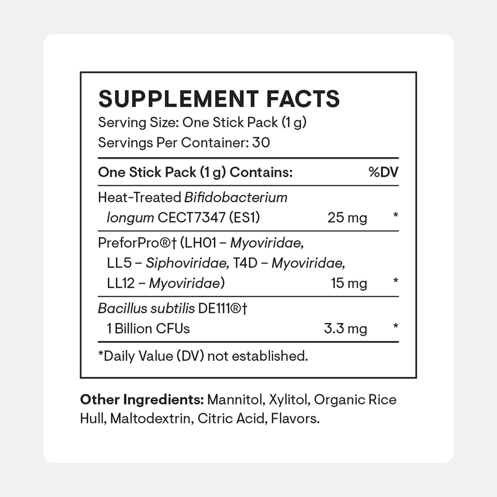 Single-serving stick packs of THORNE Complete Biotic