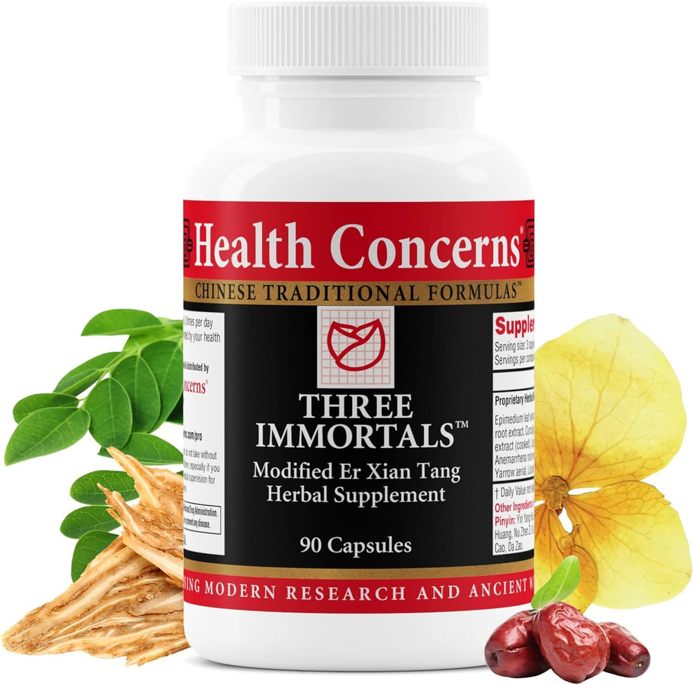 Three Immortals Menopause Supplement bottle with 90 capsules
