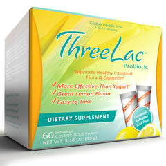 Global Health Trax ThreeLac Lemon Probiotic Drink Mix package
