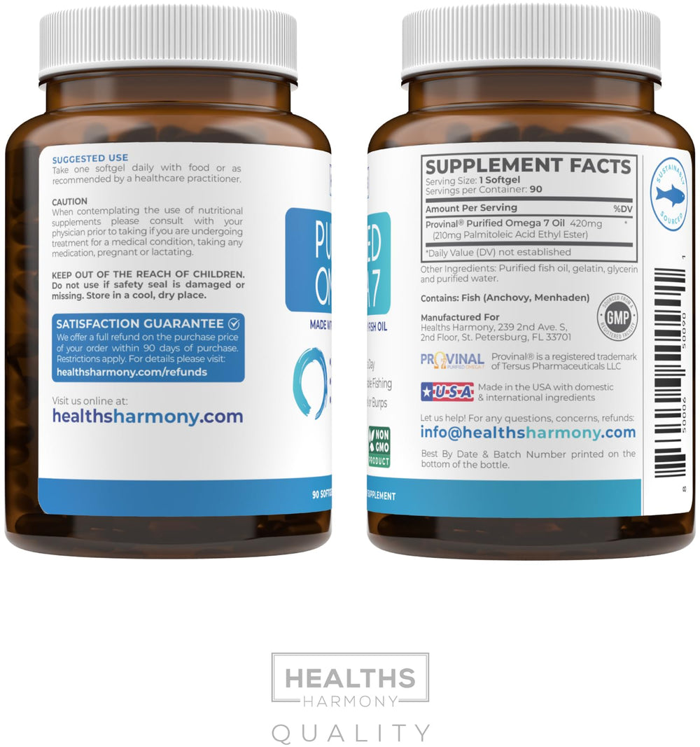 Three-month supply omega-7 packaging