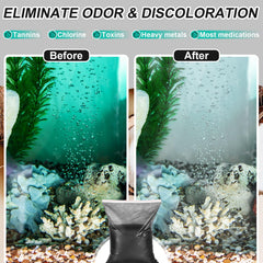 Activated charcoal pellets in a filter chamber