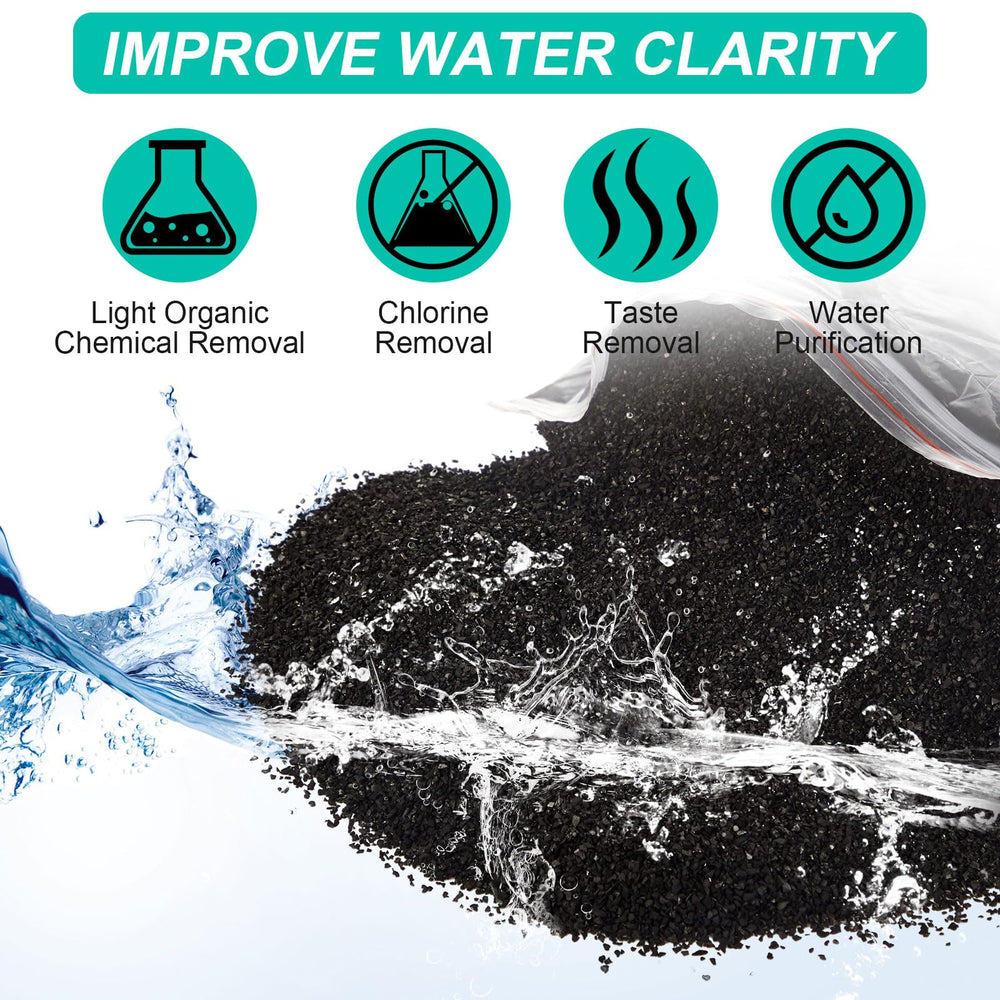 Rinsing activated charcoal under running water to remove dust