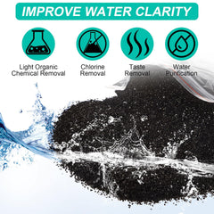 Rinsing activated charcoal under running water to remove dust