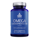 Thrivous Omega Cardioprotector bottle label and capsules
