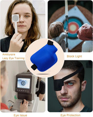 Patch covering right eye with wide soft edge, THSIREE blue