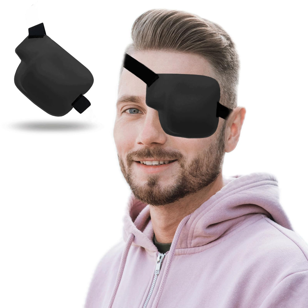 THSIREE 3D Eye Patch for Left Eye in Black Gray