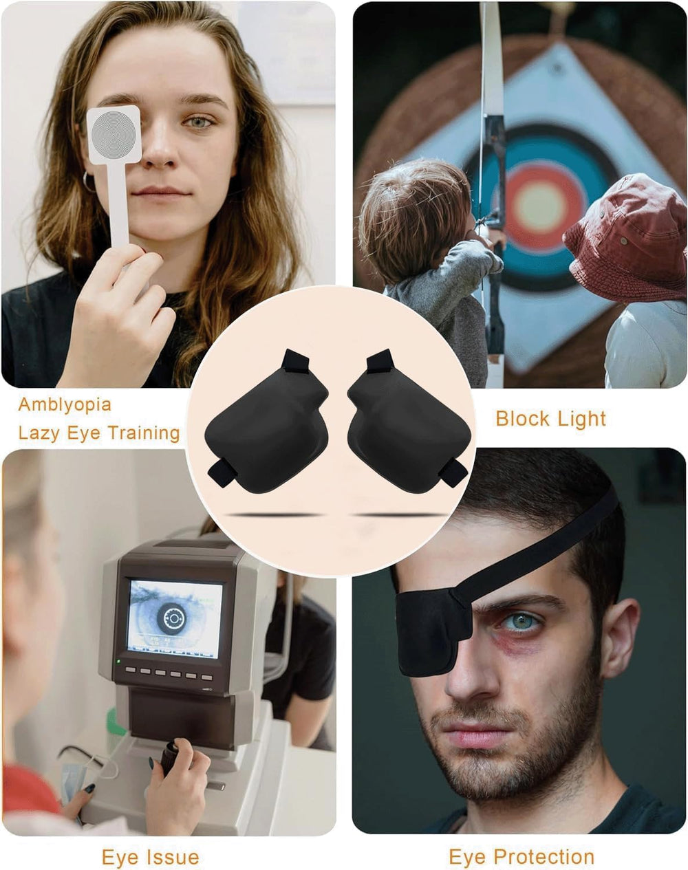 One size fits most THSIREE eye patch being worn