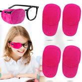 Pink velvet eye patch for kids, front view