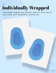 Individually wrapped blue eye patches for travel