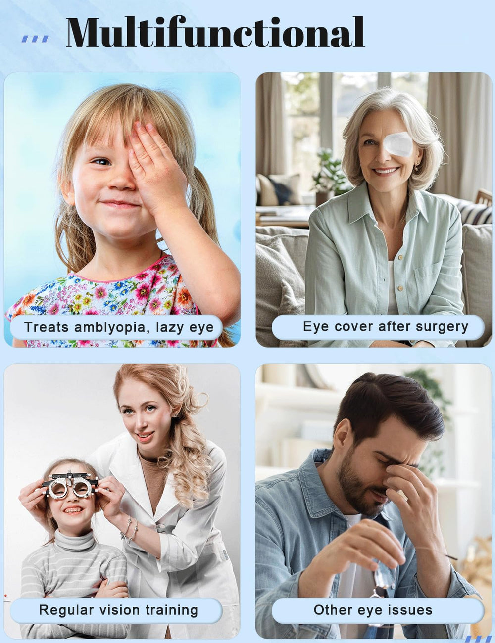 Close-up of soft non-woven cotton eye patch