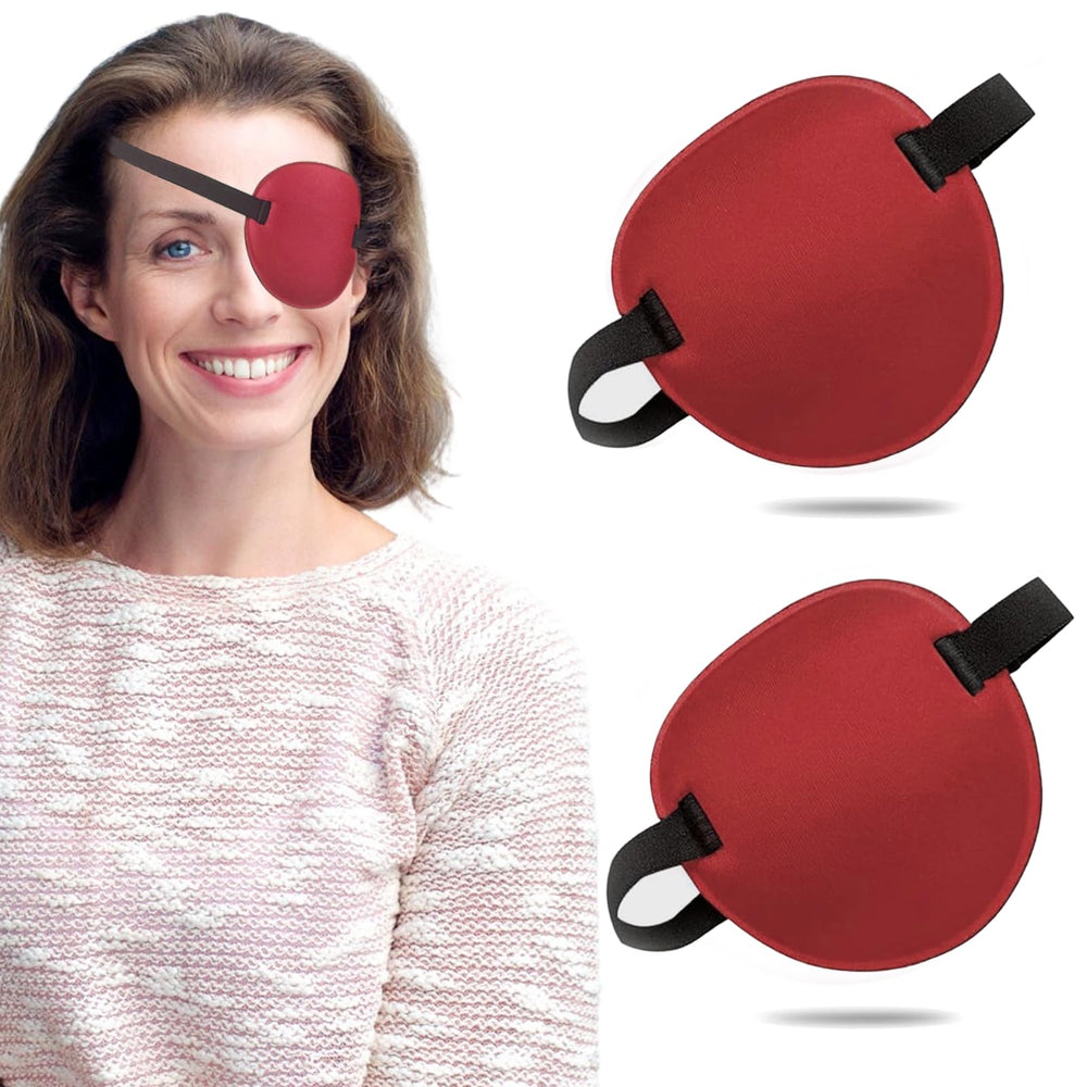 THSIREE 2-pack red eye patch - 3D adjustable design