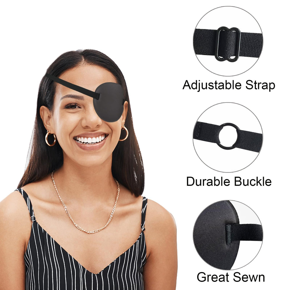 Black and purple eye patches side by side