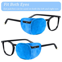 Black and blue eye patches for glasses – color options