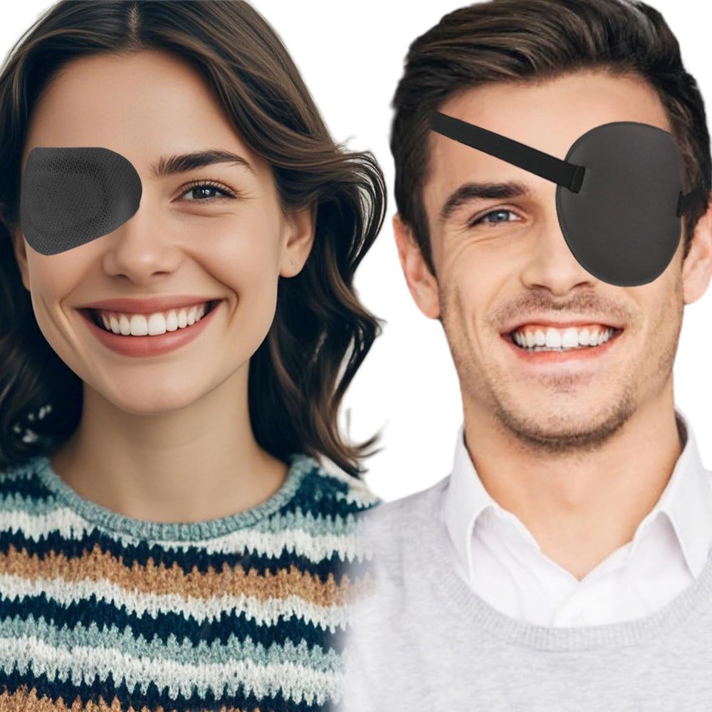 THSIREE eye patch set with 2 black-gray patches