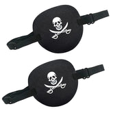 THSIREE pirate eye patch 2-pack with skull and crossknives design (main image)
