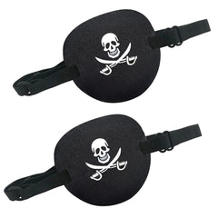 THSIREE pirate eye patch 2-pack with skull and crossknives design (main image)