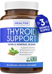Front view of Thyroid Support 180 capsules bottle