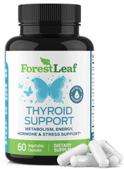 Bottle of Thyroid Support with iodine for energy and focus