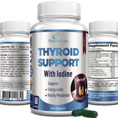 Thyroid Support with Iodine bottle and 60 capsules
