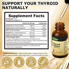 Dropper with thyroid support liquid drops for easy daily use