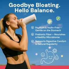 Tiiga dairy-free formulation close-up suggests reduced bloating and comfortable digestion