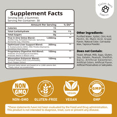 Tinies bers Detox Binder Gummies packaging highlights non-GMO vegan sugar-free formula