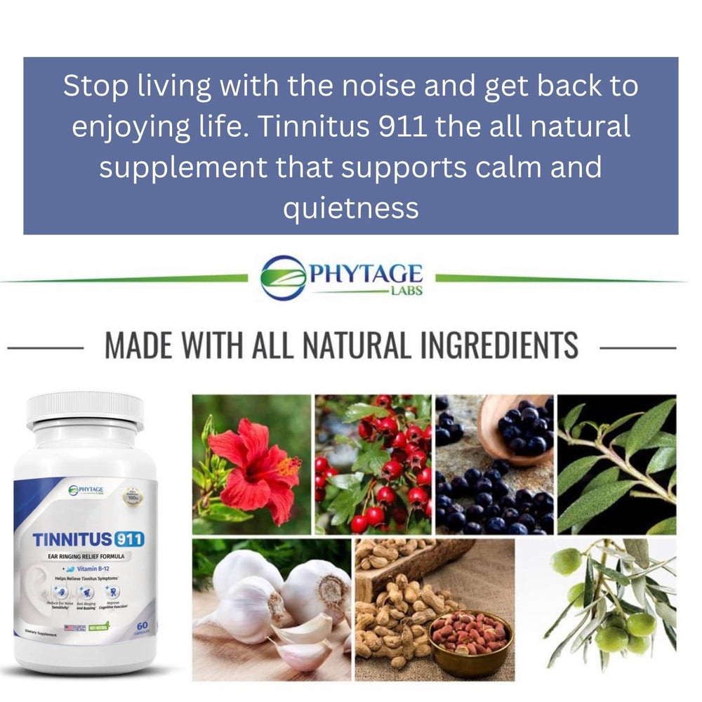 Calm relief concept with Tinnitus 911 packaging