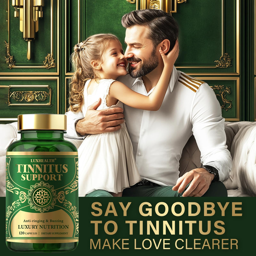 Natural tinnitus relief bottle with label