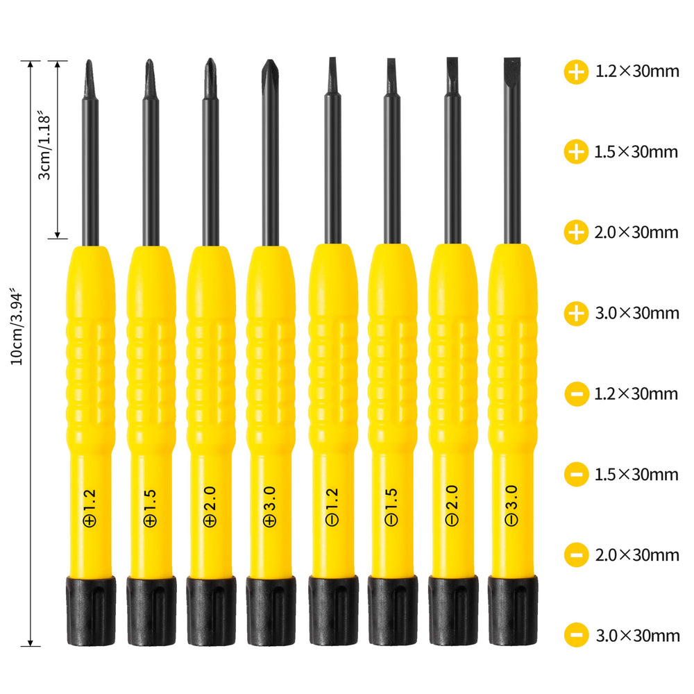 Assorted tiny black screws for eyeglasses