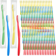 Tioncy bulk 500-pack disposable toothbrushes in assorted colors