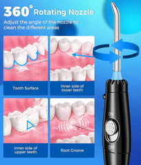 Water flosser tip rotates 360 degrees