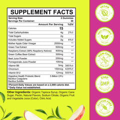 Tisestence ACV gummies with green tea on tray for energy and metabolism boost