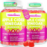 Tisestence Apple Cider Vinegar Gummies bottle showing convenient detox support