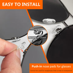Durable titanium nose pads for eyewear