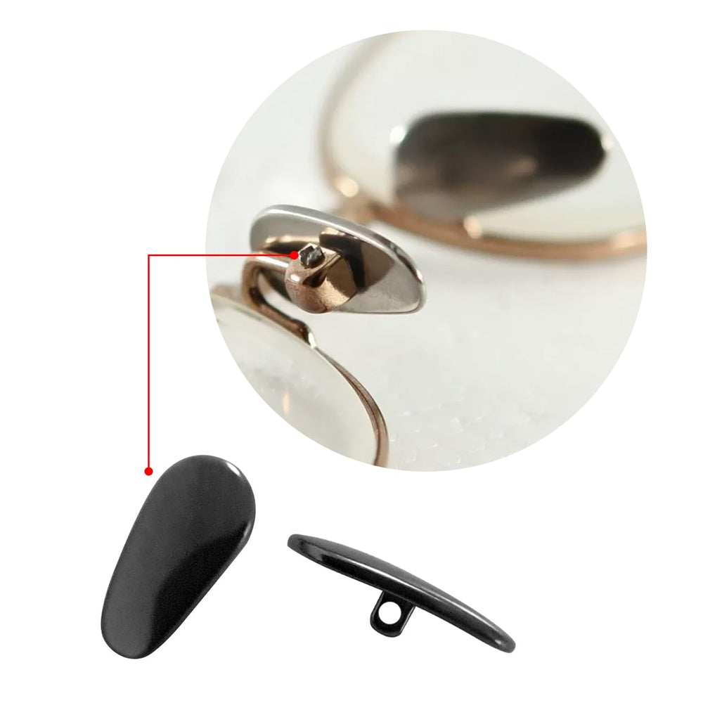 Close-up of titanium screw-in nose pads for replacement