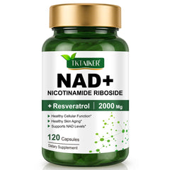 TKTALKER NAD+ supplement bottle showing label