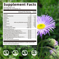 Product bottle label showing dosage and vegan/non-GMO claims