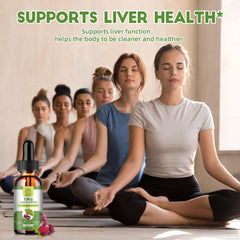 Close-up of TMG liquid drops ingredients with 50mg botanicals and 1.3mg B6