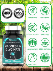 Close-up of 300 mg elemental magnesium per serving