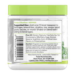 Jar of tnvitamins Organic Moringa Powder on kitchen counter