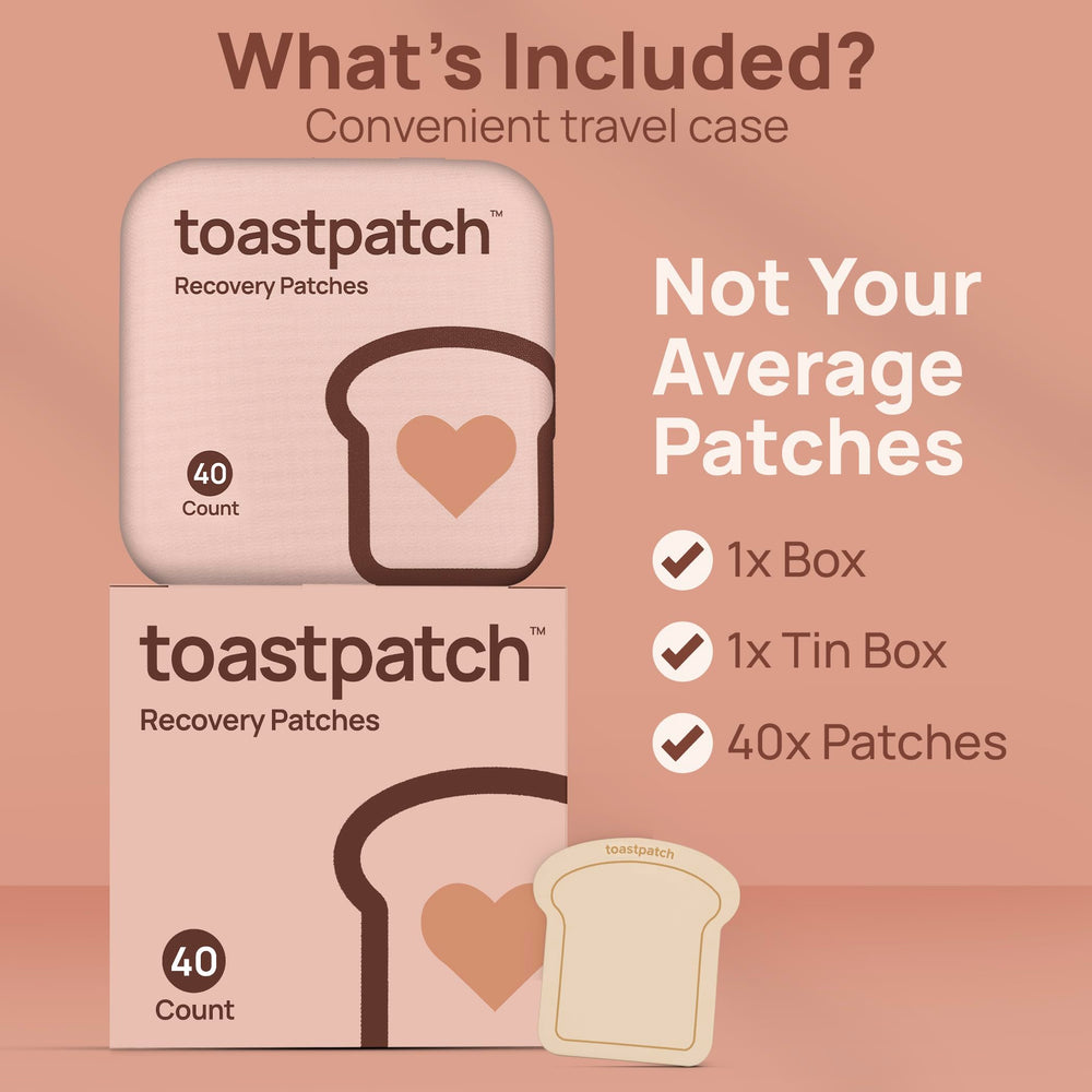 One toast-shaped Toastpatch patch ready for skin application